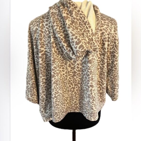 Mono B Leopard Print Cropped Top Hoodie size M/L - Picture 4 of 8